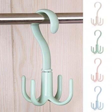 Rotatable Hook | 360 Degrees Rotated 4 Hooks Hanging Rack