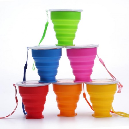 Silicone Folding Cup Water Drinking Cup Outdoor Portable