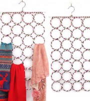 28 Rings Scarf Stand Silk Towel Rack | Paper Rattan Hanger