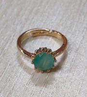 Aqua Single Stone Ladies Ring Adjustable Size